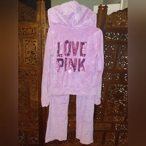 Victoria's Secret Pink Sequined Hoody and pant set Med